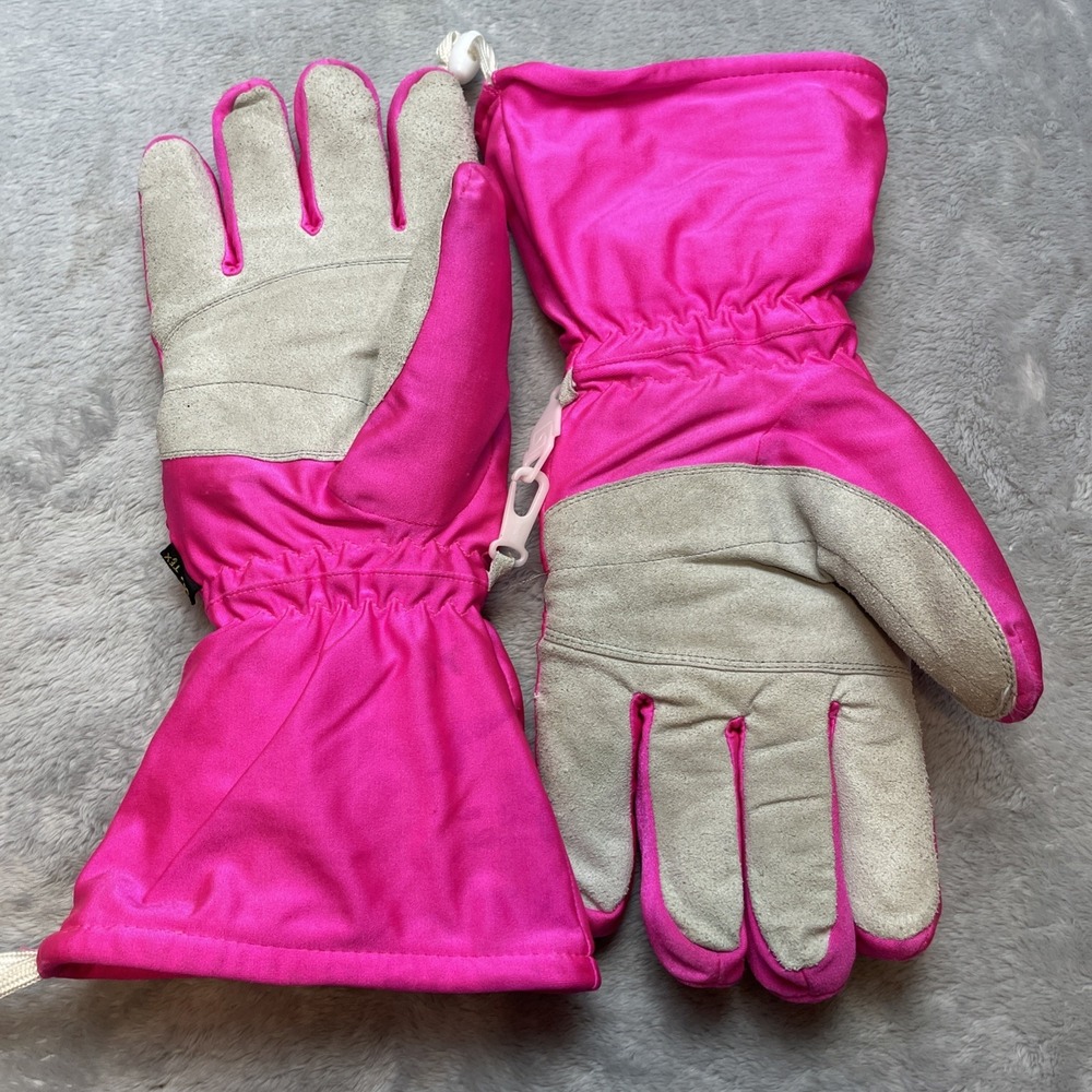 Vintage Kombi G-Tex Mens Ski Winter Gloves Size XL Hot Pink Wristlet Hollo Fil